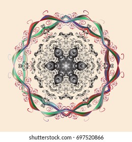 Vector illustration. Snowflake winter. Symbol of winter. Isolated watercolor snowflakes on colorful background.