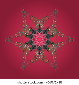 Vector illustration. Snowflake winter. Symbol of winter. Isolated watercolor snowflakes on colorful background.
