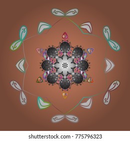 Vector illustration. Snowflake winter. Symbol of winter. Isolated watercolor snowflakes on colorful background.