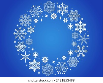 Vector illustration of snowflake wreath