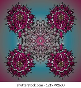 Vector illustration. Snowflakes. Background. Christmas pattern with snowflakes abstract background. Holiday design for Christmas and New Year fashion prints.