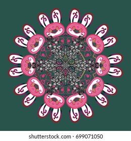 Vector illustration. Snowflakes. Background. Christmas pattern with snowflakes abstract background. Holiday design for Christmas and New Year fashion prints.