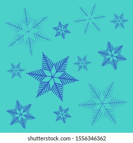 Vector illustration snowflakes background for greeting card.