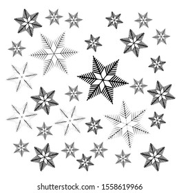 Vector illustration snowflakes background for greeting card.