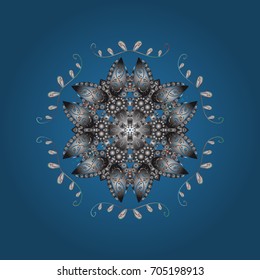 Vector illustration. Snowflakes background. Snowflakes pattern. Snowflake ornamental pattern.