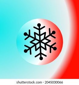 vector illustration of snowflakes in a circle, high quality isolated snow logo