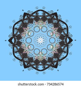 Vector illustration. Snowflakes collection. Fine winter ornament. Isolated of vector blue, gray and neutral snowflakes.