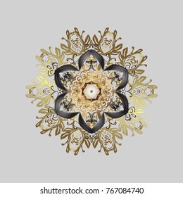 Vector illustration. Snowflakes collection. Fine winter ornament. Isolated of vector gray, brown and neutral snowflakes.