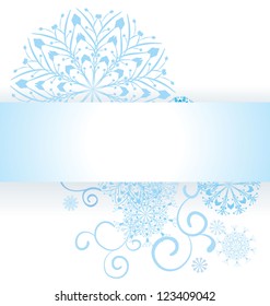 vector illustration with snowflakes and flourishes  winter christmas