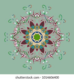 Vector illustration. Snowflakes icon in doodle sketch lines. Winter snow December season.