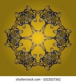 Vector illustration. Snowflakes icon in doodle sketch lines. Winter snow December season.