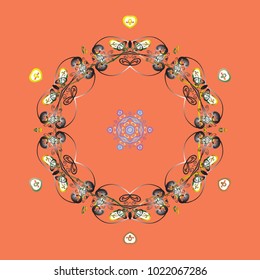 Vector illustration. Snowflakes icon in doodle sketch lines. Winter snow December season.