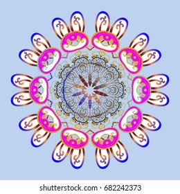 Vector illustration. Snowflakes icon in doodle sketch lines. Winter snow December season.