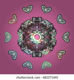 Vector illustration. Snowflakes icon in doodle sketch lines. 