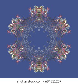 Vector illustration. Snowflakes icon in doodle sketch lines. Winter snow December season.