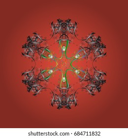 Vector illustration. Snowflakes icon in doodle sketch lines. Winter snow December season.