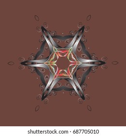 Vector illustration. Snowflakes icon in doodle sketch lines. Winter snow December season.