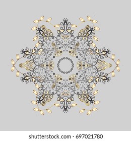 Vector illustration. Snowflakes icon in doodle sketch lines. Winter snow December season.