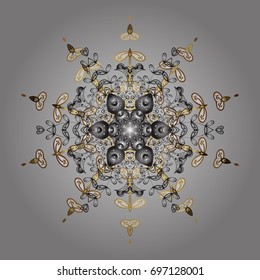 Vector illustration. Snowflakes icon in doodle sketch lines. Winter snow December season.