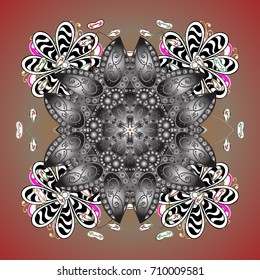 Vector illustration. Snowflakes icon in doodle sketch lines. Winter snow December season.