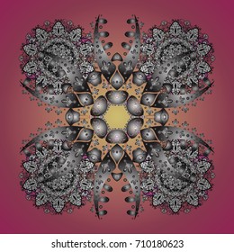 Vector illustration. Snowflakes icon in doodle sketch lines. Winter snow December season.