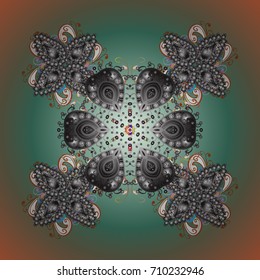 Vector illustration. Snowflakes icon in doodle sketch lines. Winter snow December season.