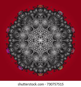 Vector illustration. Snowflakes icon in doodle sketch lines. Winter snow December season.
