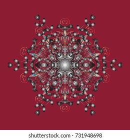 Vector illustration. Snowflakes icon in doodle sketch lines. Winter snow December season.