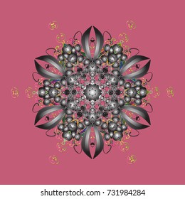 Vector illustration. Snowflakes icon in doodle sketch lines. Winter snow December season.