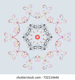 Vector illustration. Snowflakes icon in doodle sketch lines. Winter snow December season.