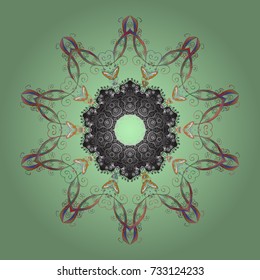 Vector illustration. Snowflakes icon in doodle sketch lines. Winter snow December season.
