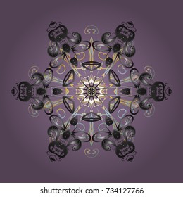 Vector illustration. Snowflakes icon in doodle sketch lines. Winter snow December season.