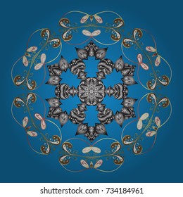 Vector illustration. Snowflakes icon in doodle sketch lines. Winter snow December season.