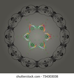 Vector illustration. Snowflakes icon in doodle sketch lines. Winter snow December season.