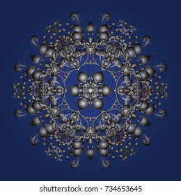 Vector illustration. Snowflakes icon in doodle sketch lines. Winter snow December season.