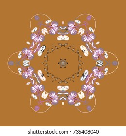 Vector illustration. Snowflakes icon in doodle sketch lines. Winter snow December season.
