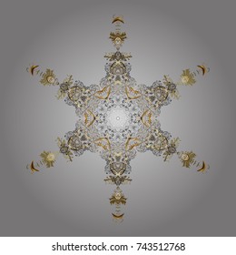 Vector illustration. Snowflakes icon in doodle sketch lines. Winter snow December season.