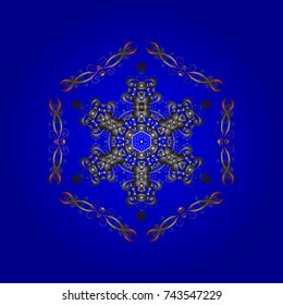 Vector illustration. Snowflakes icon in doodle sketch lines. Winter snow December season.