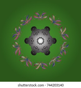 Vector illustration. Snowflakes icon in doodle sketch lines. Winter snow December season.