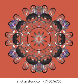 Vector illustration. Snowflakes icon in doodle sketch lines. Winter snow December season.