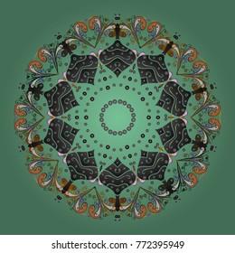 Vector illustration. Snowflakes icon in doodle sketch lines. Winter snow December season.