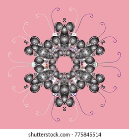 Vector illustration. Snowflakes icon in doodle sketch lines. Winter snow December season.