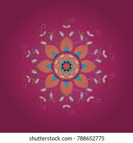 Vector illustration. Snowflakes icon in doodle sketch lines. Winter snow December season.
