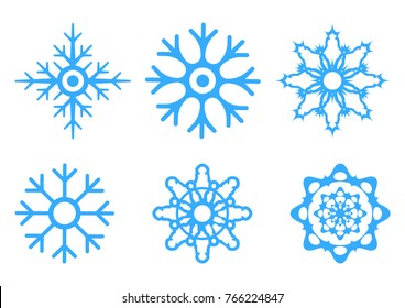Vector illustration of snowflakes isolated on white background. Christmas icon. Xmas decoration.
