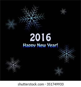 Vector illustration of Snowflakes on a black.