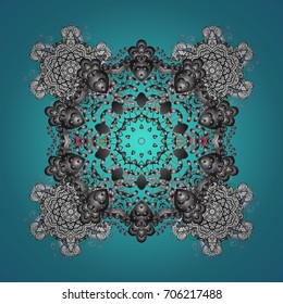Vector illustration. Snowflakes on a colored background. Snowflake vector pattern. Isolated cute snowflakes on colorful background.