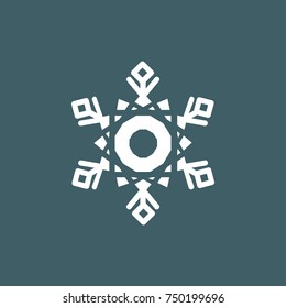Vector illustration of snowflakes on a gray blue background