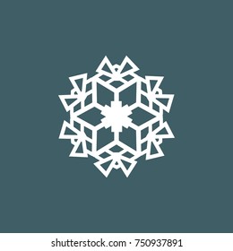 Vector illustration of snowflakes on a gray blue background. Graphic Icon for Web Sites.