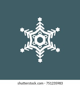 Vector illustration of snowflakes on a gray blue background. Graphic Icon for Web Sites.