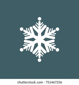 Vector illustration of snowflakes on a gray blue background. Graphic Icon for Web Sites.
